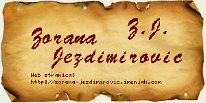 Zorana Jezdimirović vizit kartica